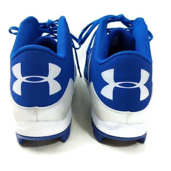 Under Armour Baseball Cleats Mens 15 Leadoff Mid RM Blue White New - Picture 5 of 6